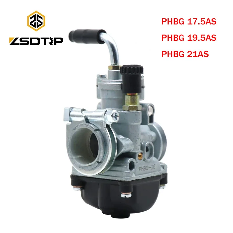 ZSDTRP-Carburador de Motocicleta, Carb Dellorte, PHBG, 17.5, 19.5, 21mm, AS 4 Stroke, 50cc-100cc, Motor para Scooter, Cicomotor, GY6, JOG Racing