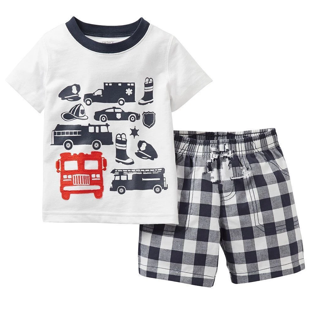 Summer Boys Girls Pajamas Sets Cars Cartoon Cotton Children Boy Girl Sleepwear Nightwear Kids Lightning Mcqueen Pyjamas Suit