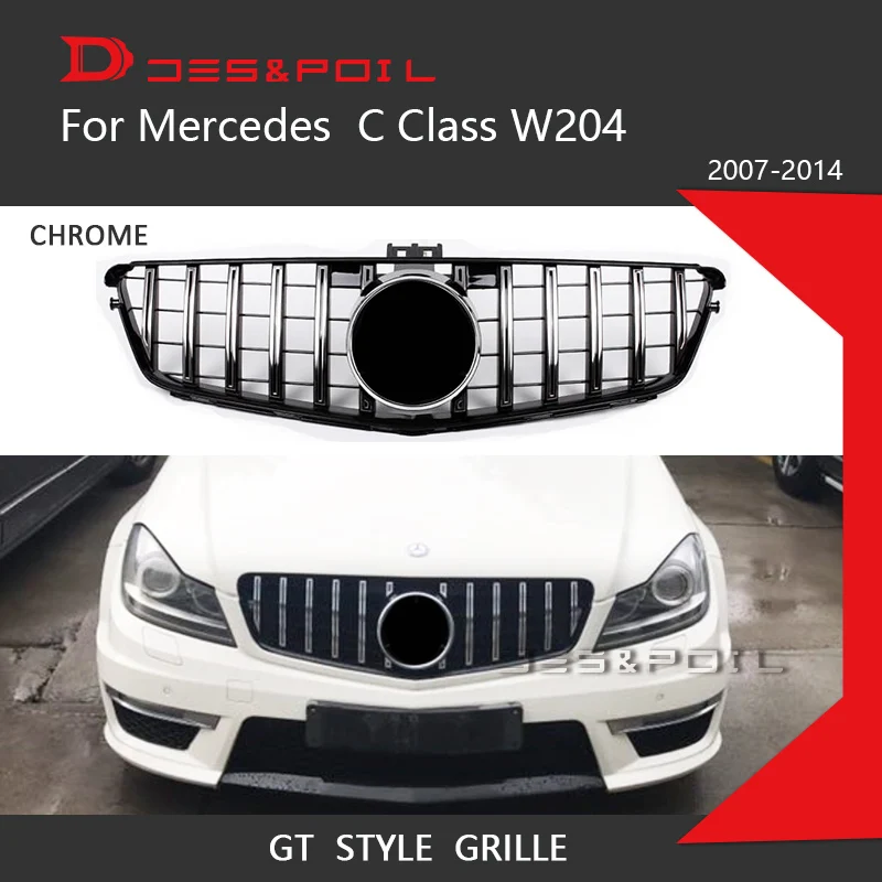 

For Mercedes C Class W204 GT Panamericana Grille Front Bumper Racing Grill 2007-2014 Coupe Sedan 2 Door 4 Door C180 C200 C250