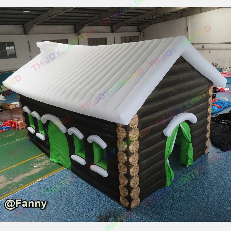 Maison Gonflable de la Grotte du Père Noël, Tente de Cabine, Décorations de Noël, Nouveau Design, 6x4m