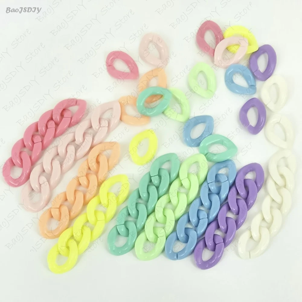 (JM6582)Wholesale 23mm*17mm etc. Multi-Color Multi-Size Acrylic Twisted Chains Assembled Parts Beads Diy Jewelry Findings