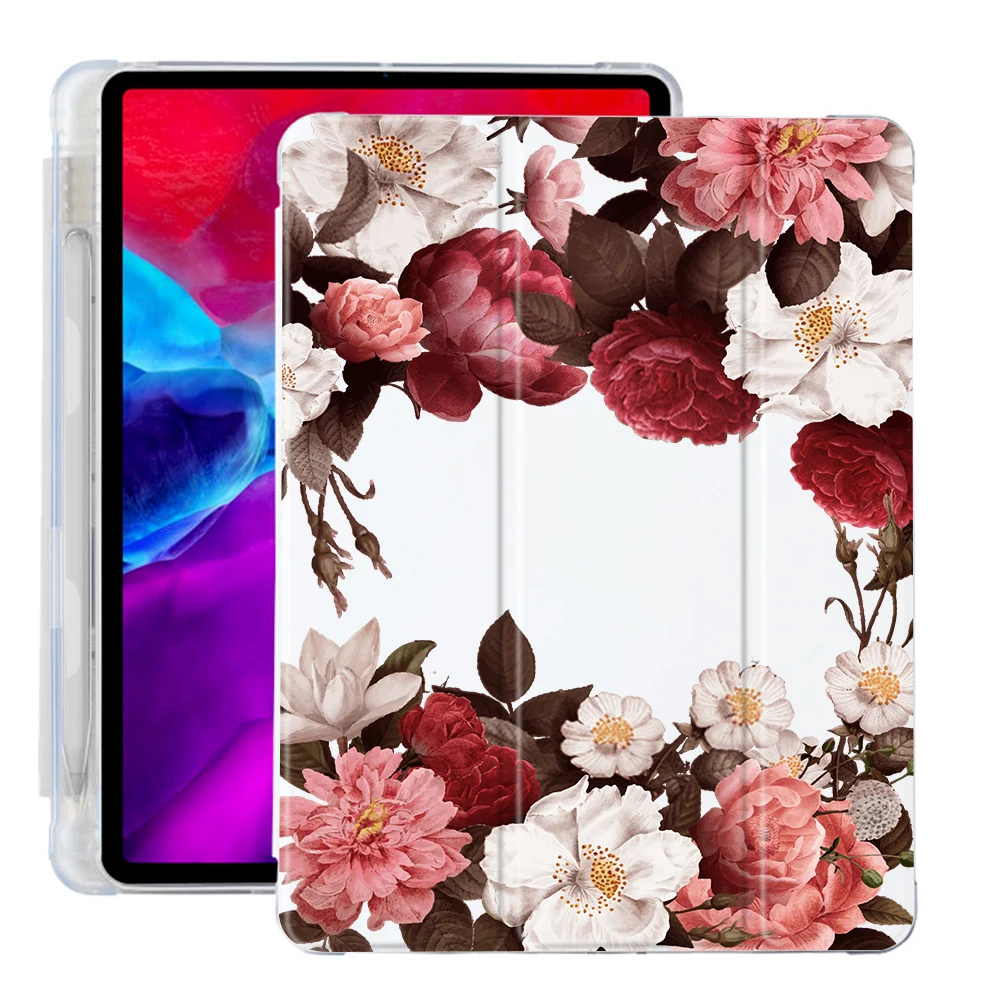 

For ipad Case Gorgeous Peony flower For iPad 10.9 inch Air 4 2020 5th 6th 10.2 8th Generation 12.9 inch Pro 2018 Mini 4 5 Cover