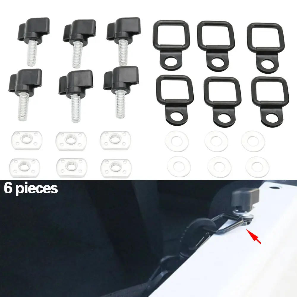 For Jeep Wrangler Hard Top Thumb Screw Set of 8 Quick Removal with Nuts Kit Fit for Jeep Wrangler YJ TJ JK JKU 1995 to 2016