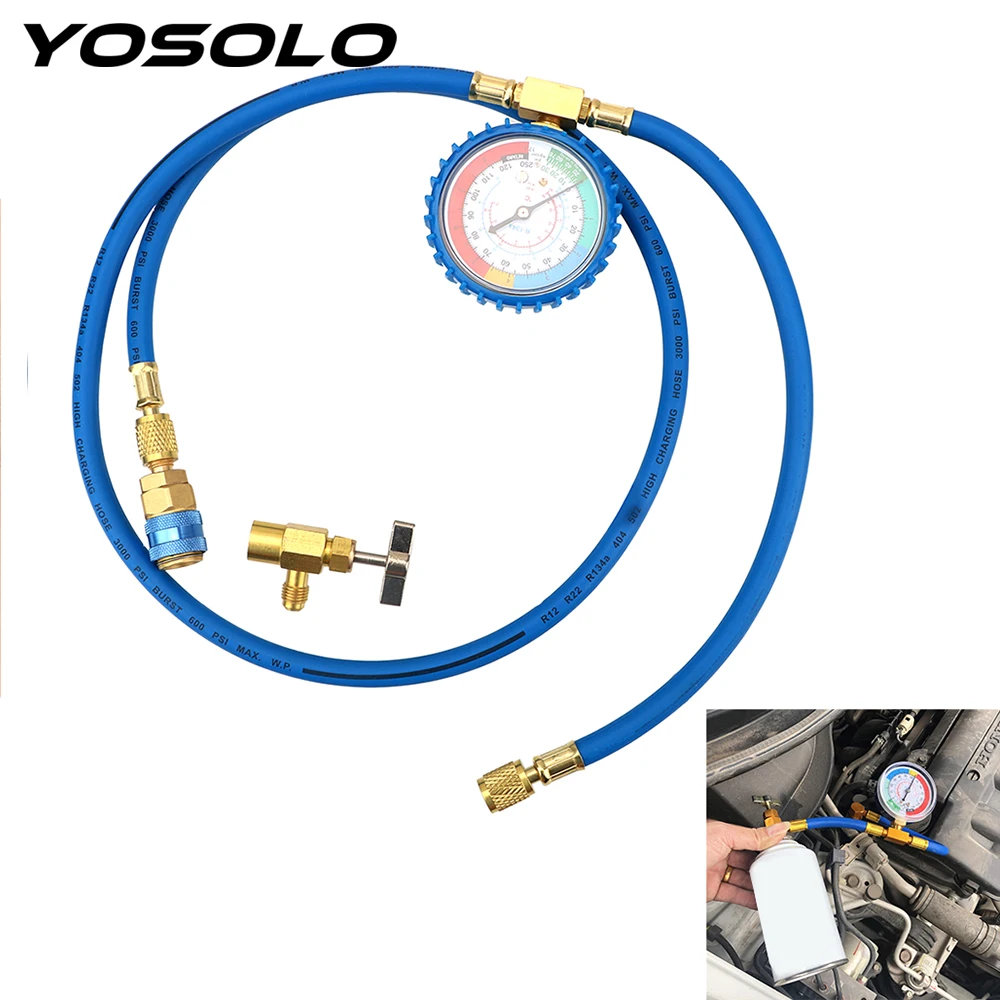 YOSOLO-Tuyau de recharge pour climatisation de voiture, R134A, outils de réparation, manomètre, kit de mesure, accessoires