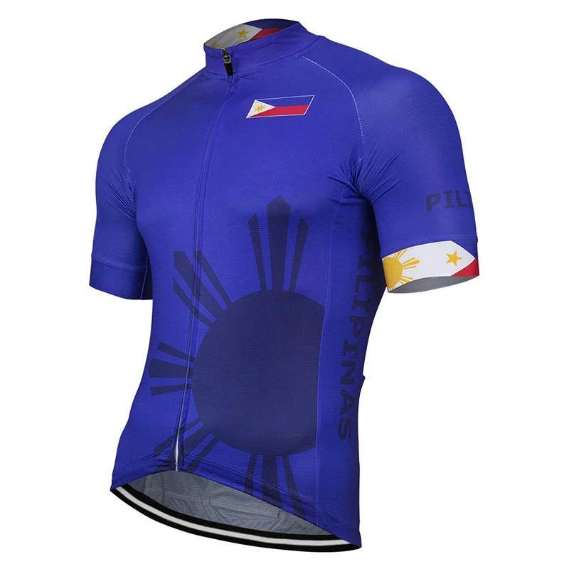 

New Summer Philippines Flag Cycling Jersey Man Team Bike Clothing Road Bicycle Wear Shirts