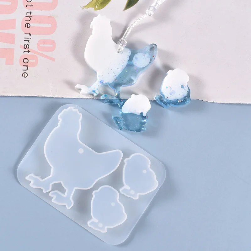 3 IN 1 Fish Chicken Epoxy Resin Mold Jewelry Pendant transparent Resin Mold for Jewelry Silicone Molds for Handicrafts resin art