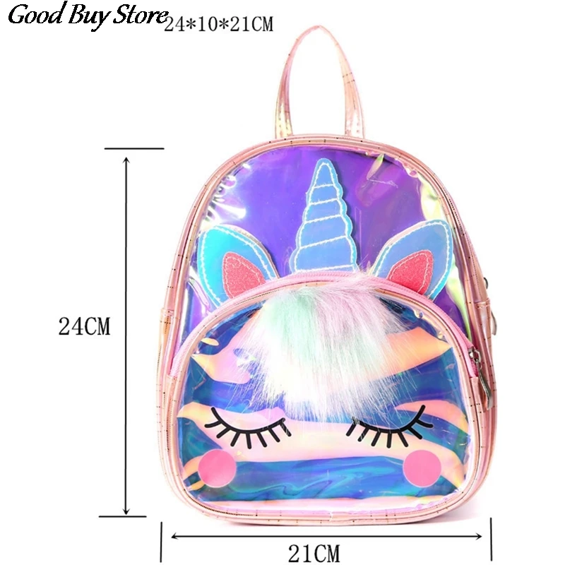 Cute Unicorn Mochilas Waterproof School Bag Jelly Backpack Children Kids Lovely Animal Laser Backpacks Fashion Cartoon Purse