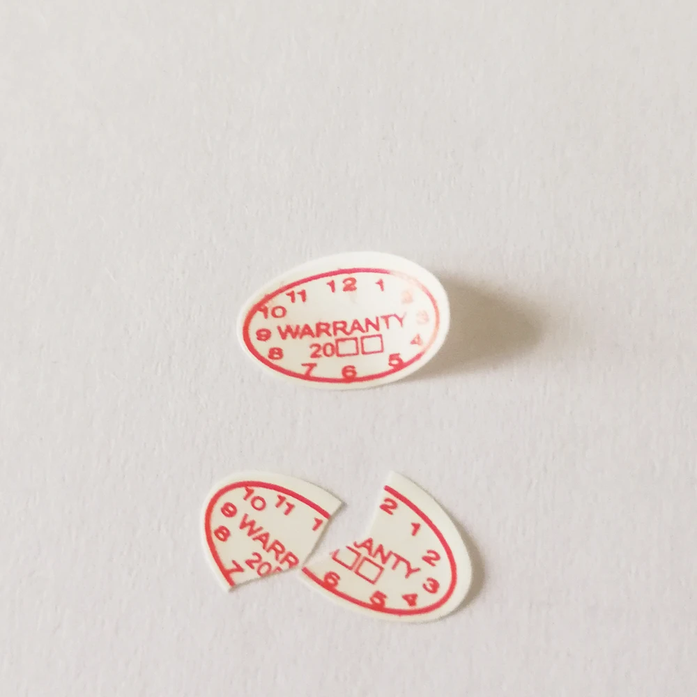 Pegatina de garantía de manipulación destructiva Universal, forma ovalada, 500 piezas, 10x6mm
