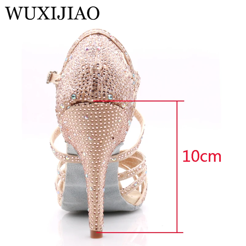 WUXIJIAO ladies shoes Jazz sneakers high heel dance shoes with rhinestones Latin dance shoes