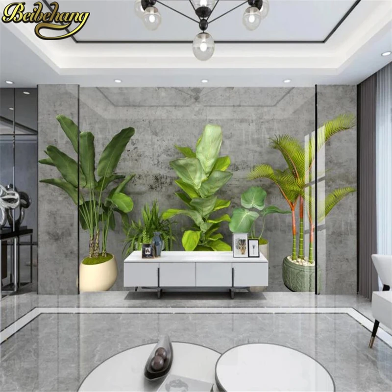 beibehang Green vegetation potted flowerpot wallpapers for living room TV background 3D Art wall covering decoracion habitacion