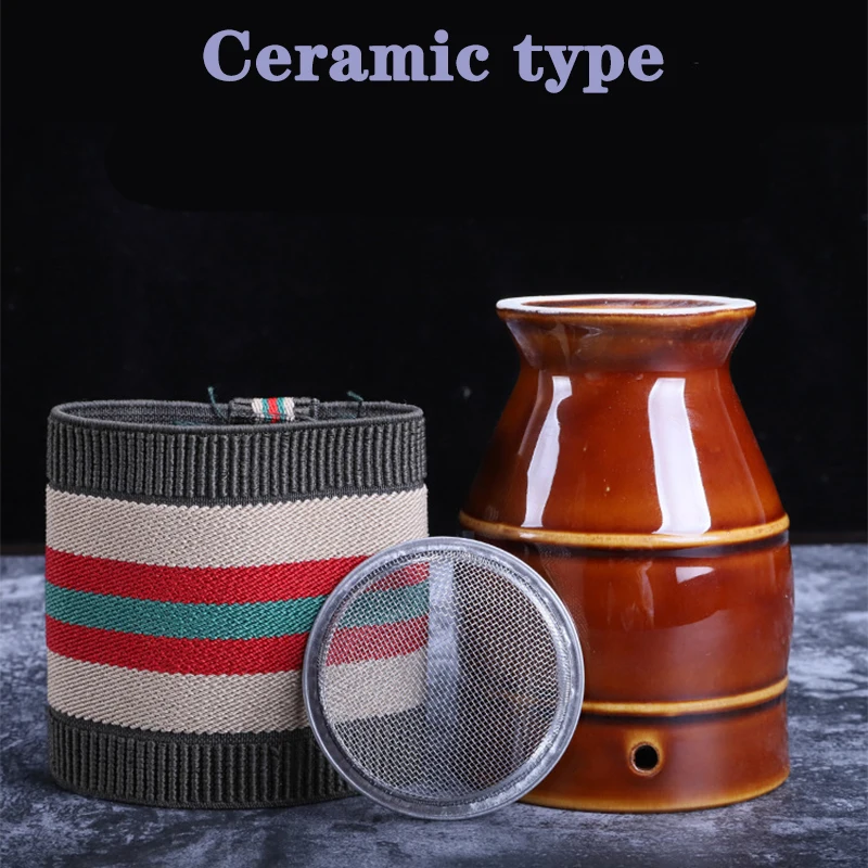 Ceramic Warm Moxibustion Jar Zisha Acupuncture Heat Therapy Body Massage Device