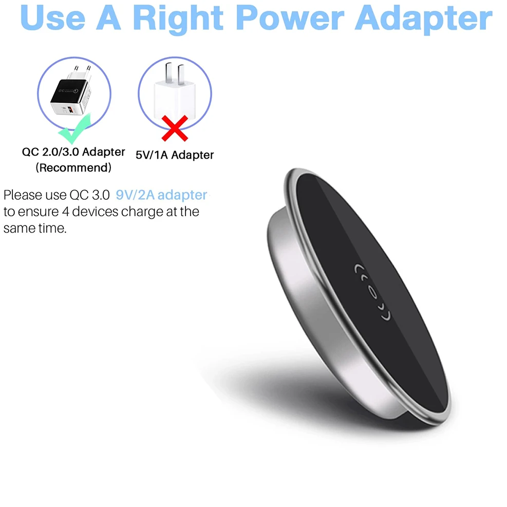 Universal 15W Qi Wireless Charger for Samsung S21 S20 IPhone 11 13 12 Pro X Max Furniture Office Table Desk Mounted Charging Pad