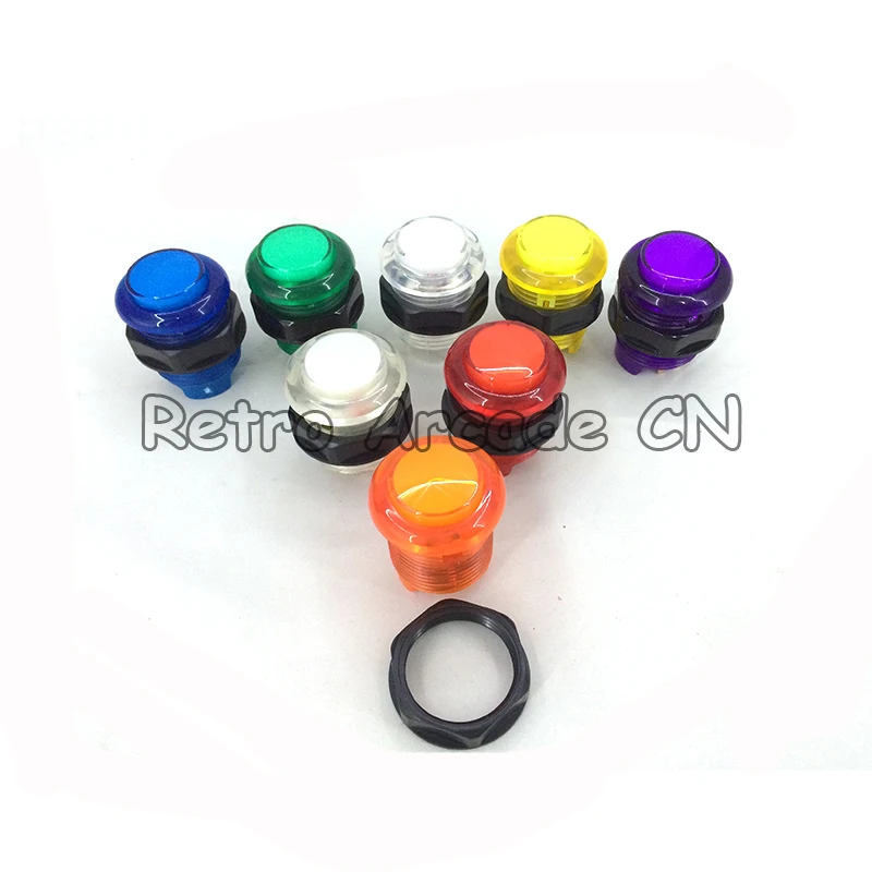 arcade butons 24/28mm 5v 12v led game machines play illuminated rgb BL push button 7 colors built-in micro switch led round