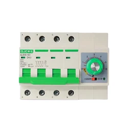 3 phase 4 wire 380V 32A,63A overload protect circuit breaker with timer function 0-60min 0-6h din type 380V timer switch