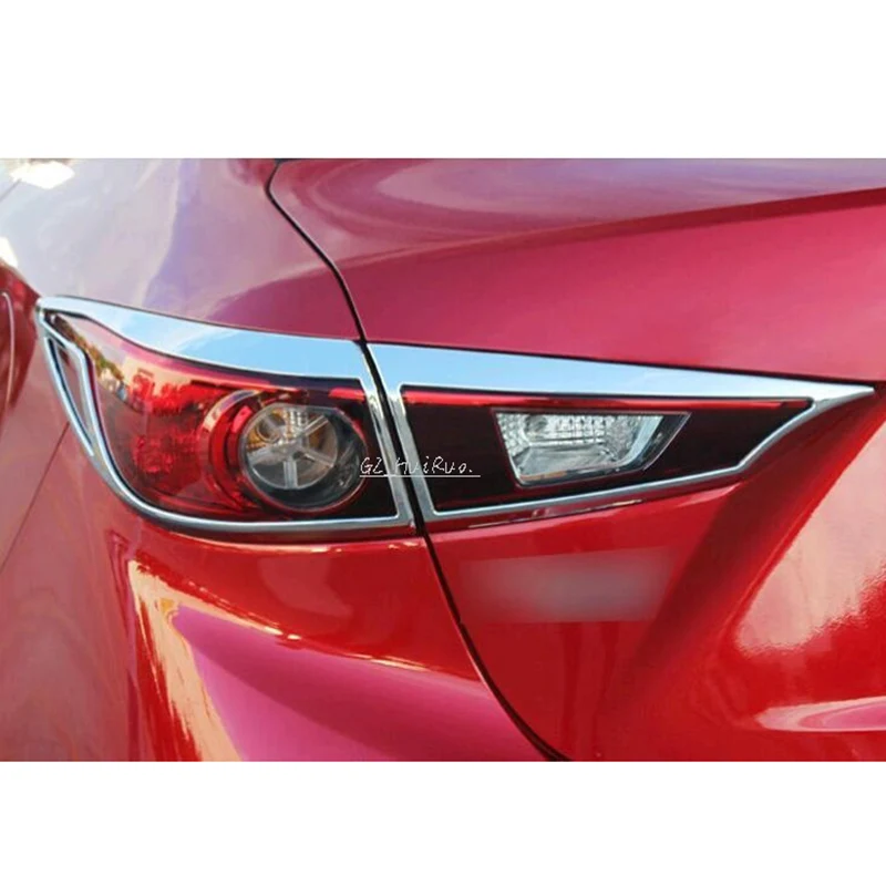 Auto Coda Posteriore Trim Luce Della Lampada Telaio Stick ABS Chrome Copertura 2 pz Per Mazda 3 Axela M3 2014 2015 2016 2017