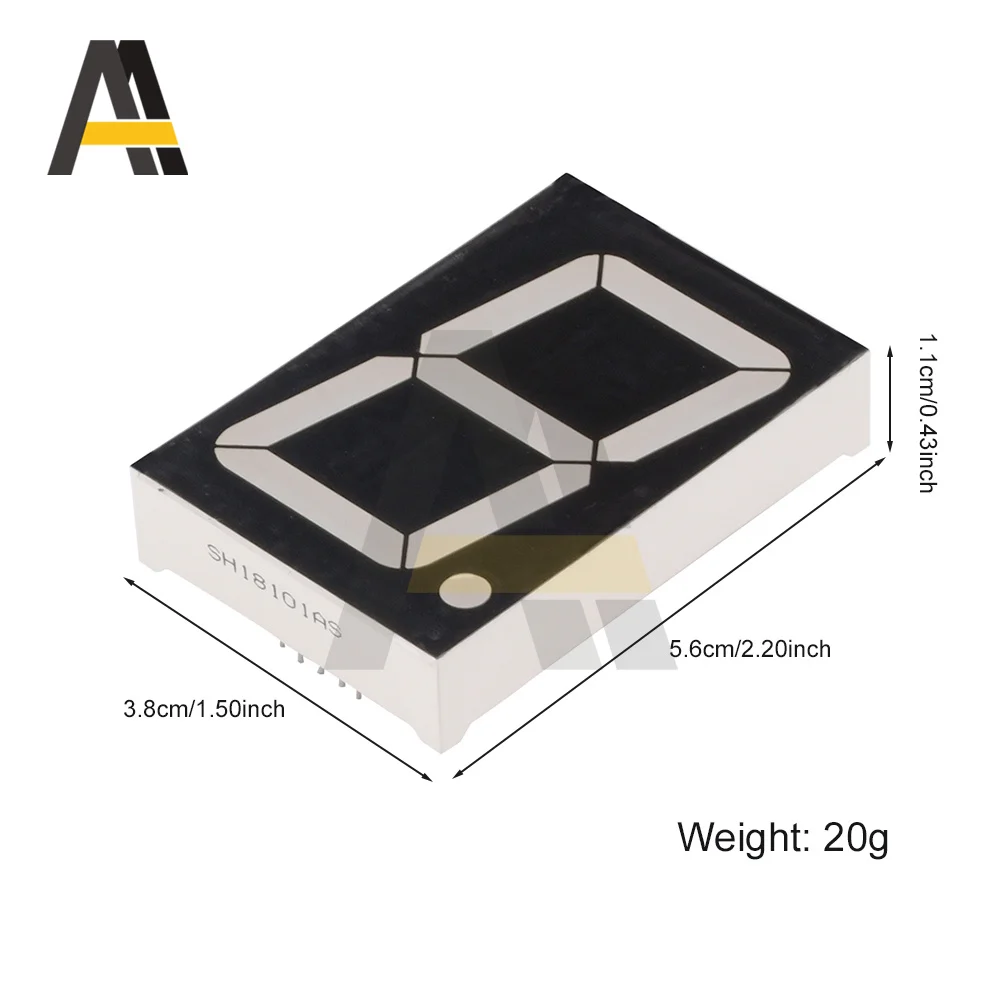 1.8 Inch 7 Segment 1-Bit Digital Tube LED Display 1Bit Display Common Anode 1.8\