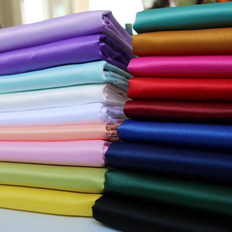 1 yard*150cm Thick plain dyed polyester Satin lining fabric heavy satin material cheongsam dress suit 250 g/yard