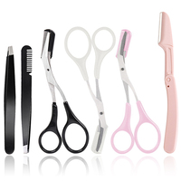 Eyebrows Trimmer Tweezers Scissor With Comb For Eyebrows Makeup Tools Accesories Hair Removal Shaver Sets Kit Beauty