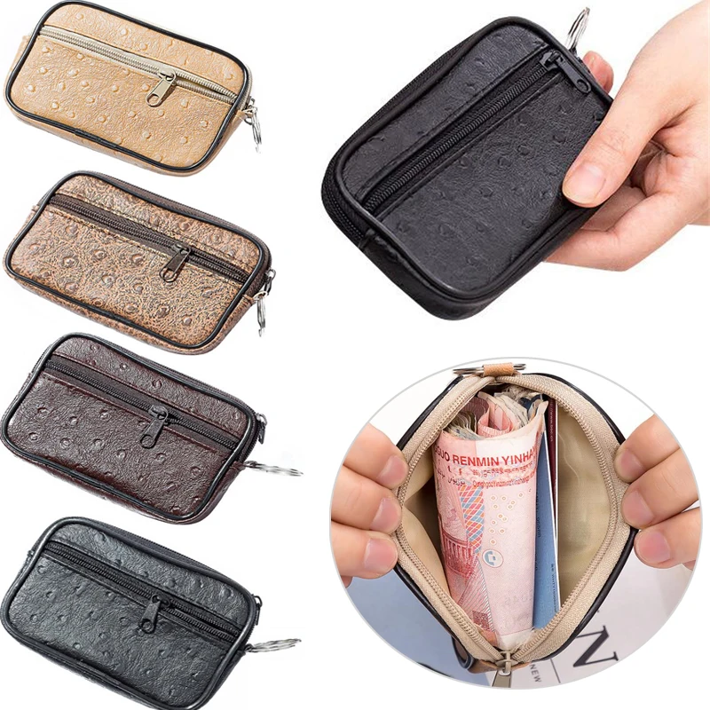 Men Small Coin Bag Casual Style Zipper Change Purse Pouch Wallet Pouch Bag Purse Mini Soft Men Women Card Coin Key Holder