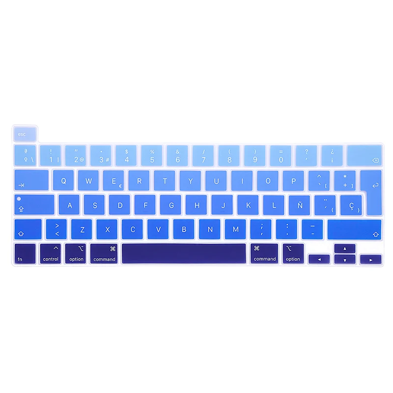 Rainbow Color Silicone Spanish Keyboard Skin Cover For MacBook New Pro 16 Inch 2019 A2141 Pro 13 A2289 A2251(Release)