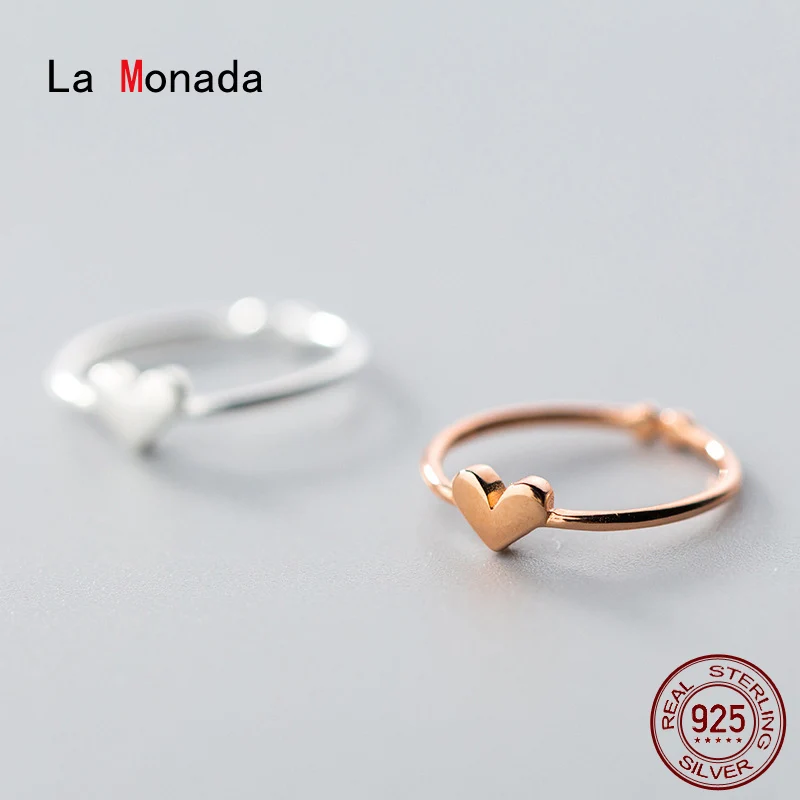 La Monada 925 Sterling Silver Women Rings Korean Minimalist Jewelry Silver Little Finger Rings For Women Silver 925 Adjustable