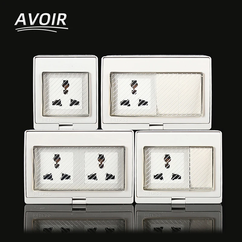 

Avoir IP55 Waterproof Dust-proof Outdoor Wall Power Socket Waterproof Switch Outlet Weatherproof Socket Universal Socket