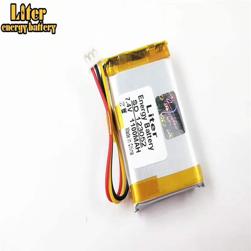 7.4V 1100mAh 123052 PHR2.0/3P;NTC;Polymer Li-ion battery for DVD player JBL Flip 1 bluetooth speaker, 603050-2S