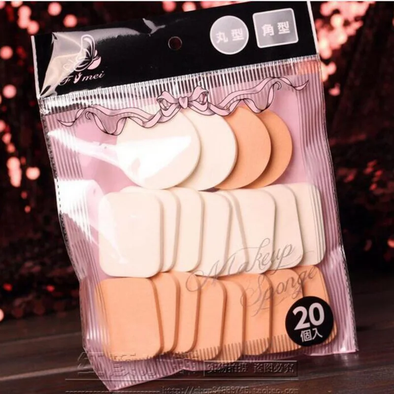 Éponge de maquillage professionnelle, 20 pièces, pour fond de teint, crème anti-cernes, mélangeur de maquillage, éponge douce pour poudre d'eau *