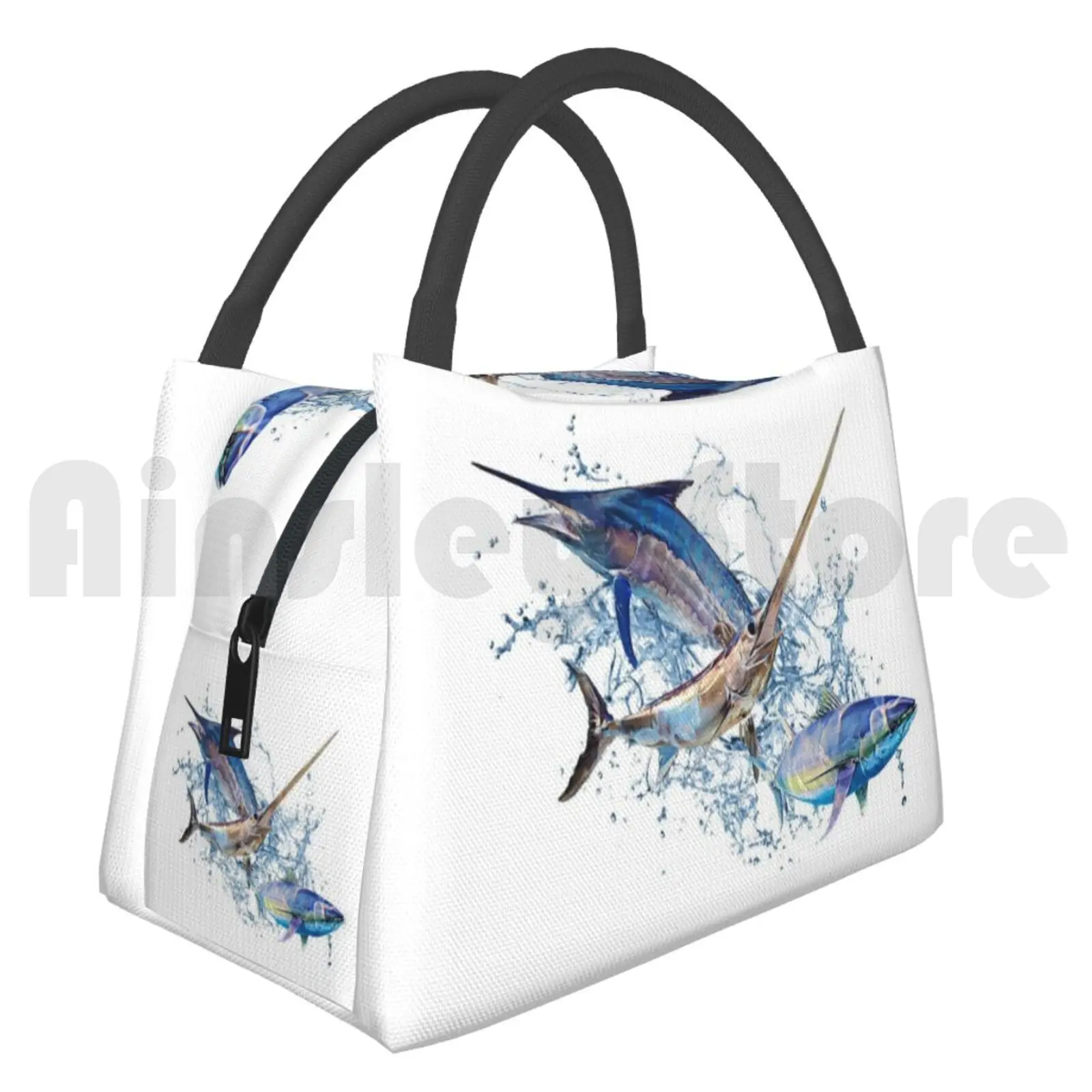 

Cooler Lunch Bag Picnic Bag Blue Marlin Swordfish Tuna 2461 Fishing Marlin Tunatiger Shark Shark Ocean Saltwater