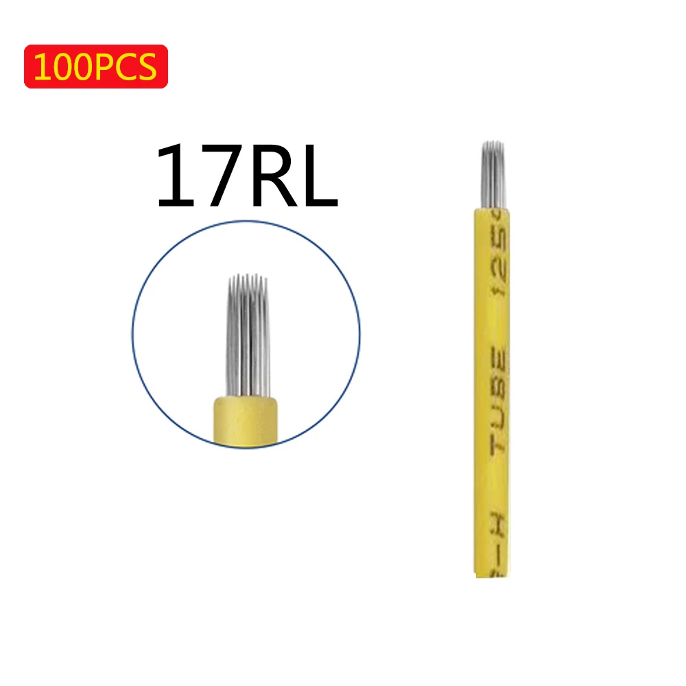 100PCS 3R 5R 7R 12R 17R RL RStattoo needle Semi permanent makeup microblading blade manual pen fog needle tattoo accessory