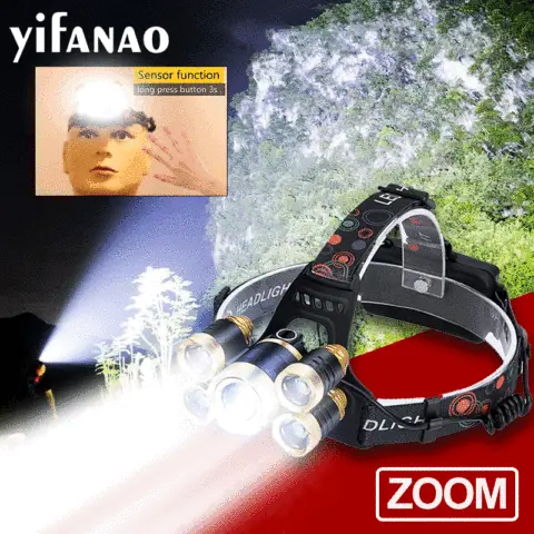 Super Bright LED Headlamp with IR Sensor yifanao