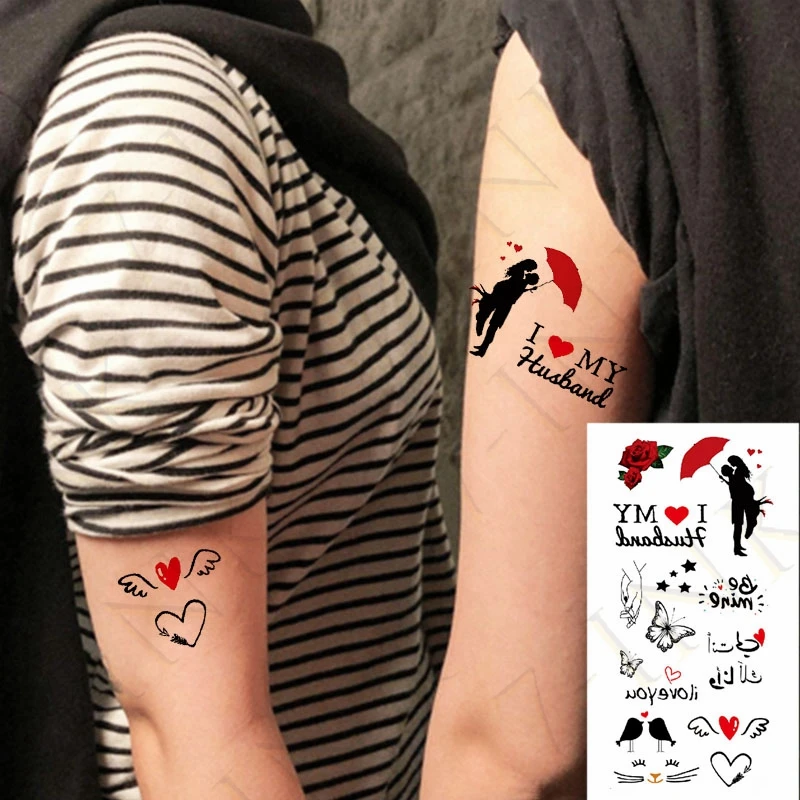 Waterproof Temporary Tattoo Stickers Aircraft Coconut Tree Heart Star Ladybug Water Transfer Fake Flash Tatto for Men Women Kids