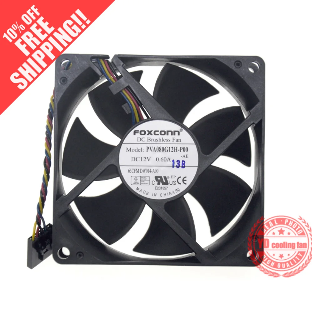 

NEW FOXCONN 8025 8CM 4lines control speed PVA080G12H FOR DELL FOR DELL 12V 0.60A cooling fan