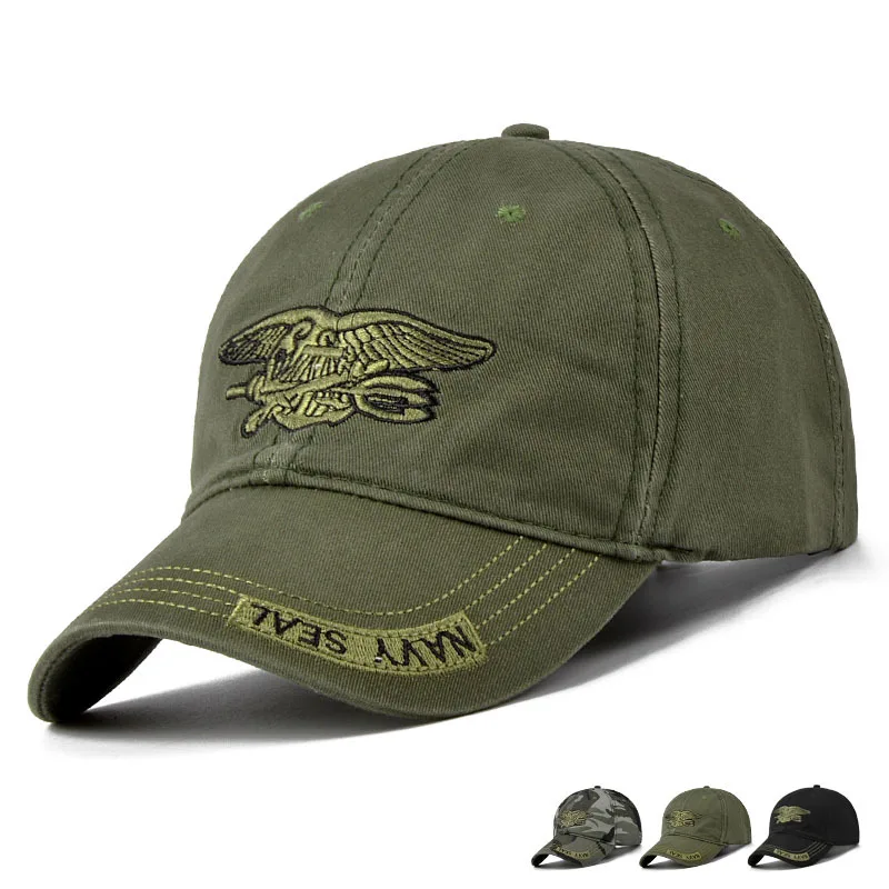 High quality SEALs Cap Mens embroidery Baseball Caps Brand USA Army Camouflage Hat Snapback Caps Cotton Adjustable hat