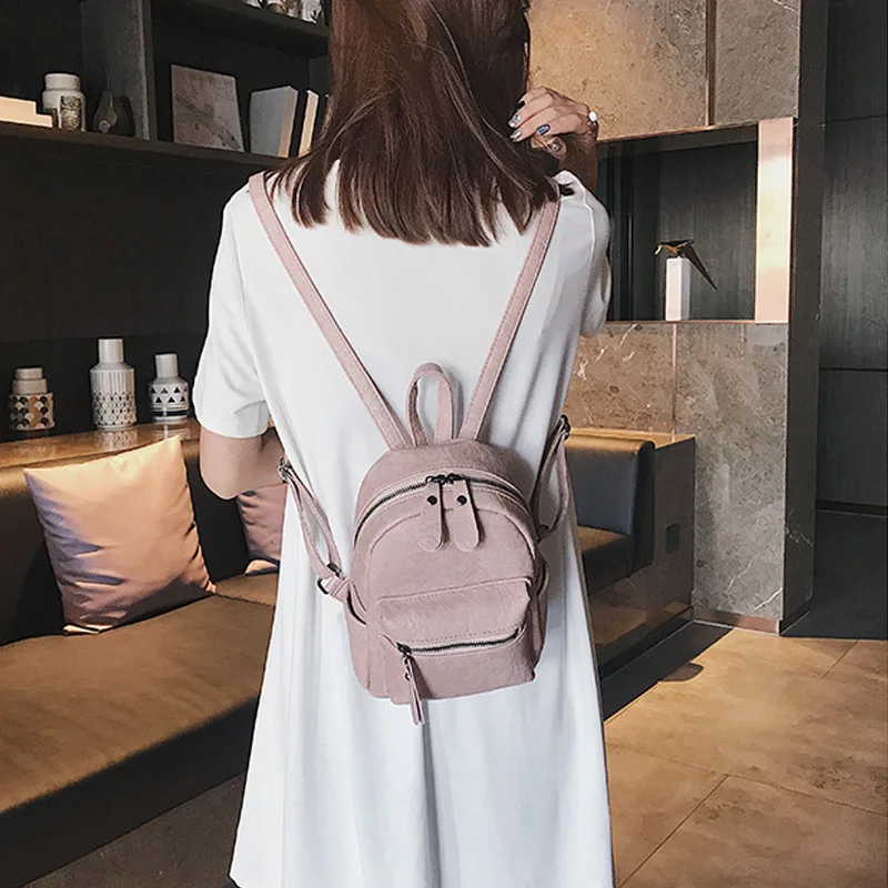 2023 New Women Backpack Quality Soft  PU Leather Backpacks  Travel Multi-Function Back-pack Mini Branded Girls College schoolbag