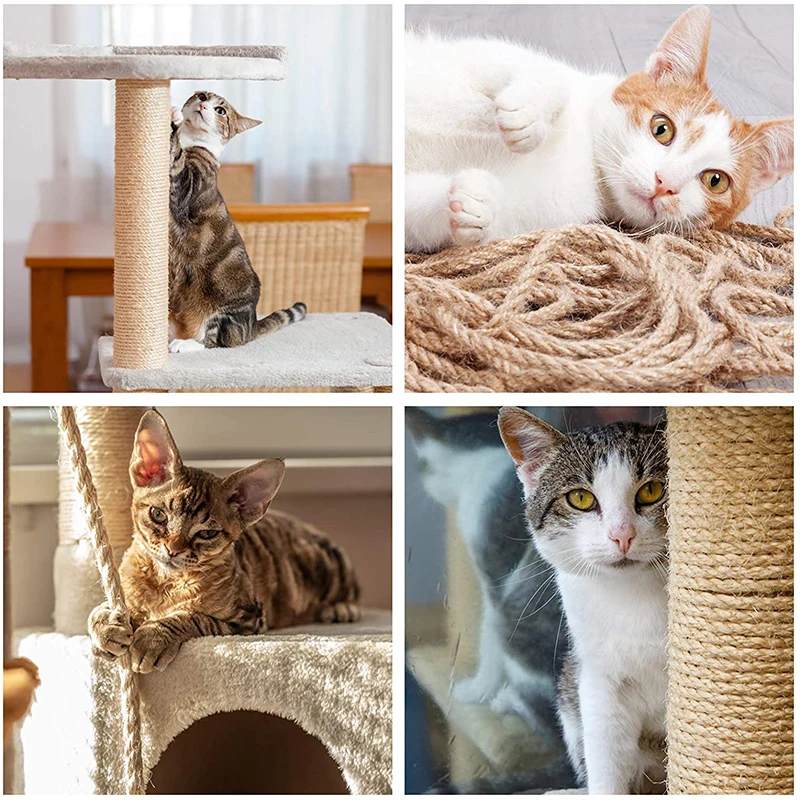 Cat Tree Natural Sisal Rope DIY Craft Handmade Decoration Pet Scratching Scraper Toy DIY Cat Scratcher Scratching Post Cord