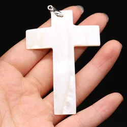 Natural Shell Pendant Cross shape Mother of Pearl Exquisite charms For jewelry making DIY Necklace earring accessories