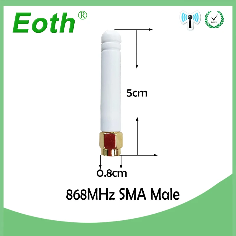 EOTH 25pcs 868mhz GSM white antenna 2~3dbi sma male 915mhz lora antene pbx iot module lorawan signal receiver antena for huawei