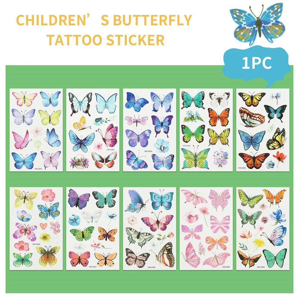 Birthday Waterproof Cute Pattern Fake Tattoo Butterfly Temporary Tatoos For Kids|Boys Girls|Children Toddler Teens