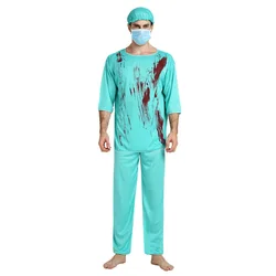 Scary Doctor Nurse Costume With False Blood For Halloween Adult Party Men Women Surgeon cosplay Costumes