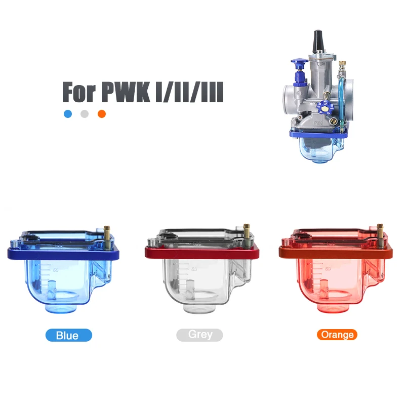 Alconstar PWK Motorcycle carburetor transparent Blue/Gary Nylon Float Bowl Bottom Cover suitable for PWK I/II/III / IV/KSR EVO