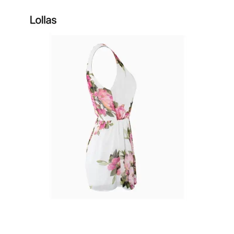 women Bohemia flower floral print sleeveless Rompers