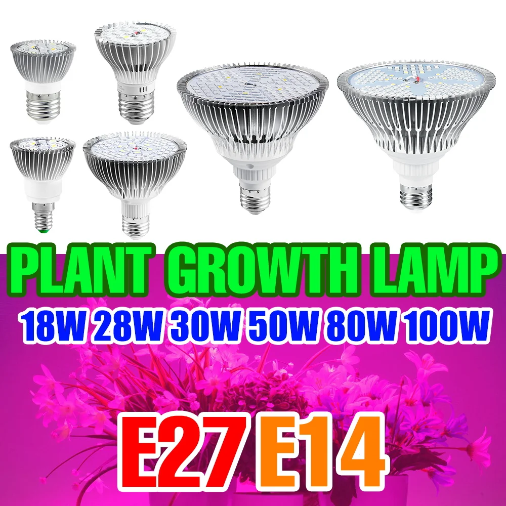 E27 Led Lights Phyto Lamp For Plants Full Spectrum LED Grow Bulb Indoor Flower Greenhouse Seedling Hydroponic Growth Light E14