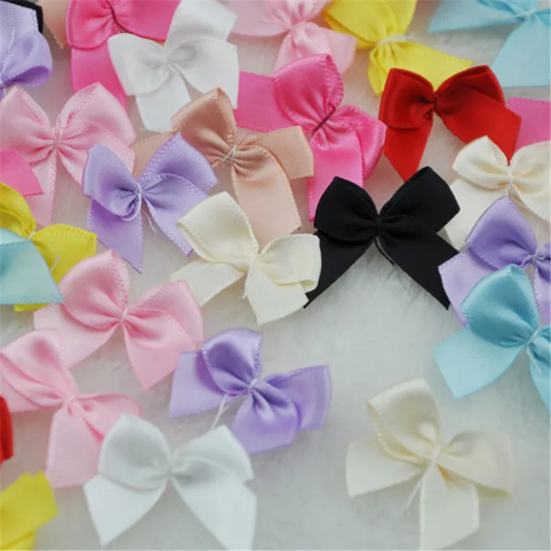 

50Pcs Hand Satin Ribbon Bows DIY Craft Supplie Wedding Party Decor Gift Packing Bowknots Sewing Headwear Accessories B176