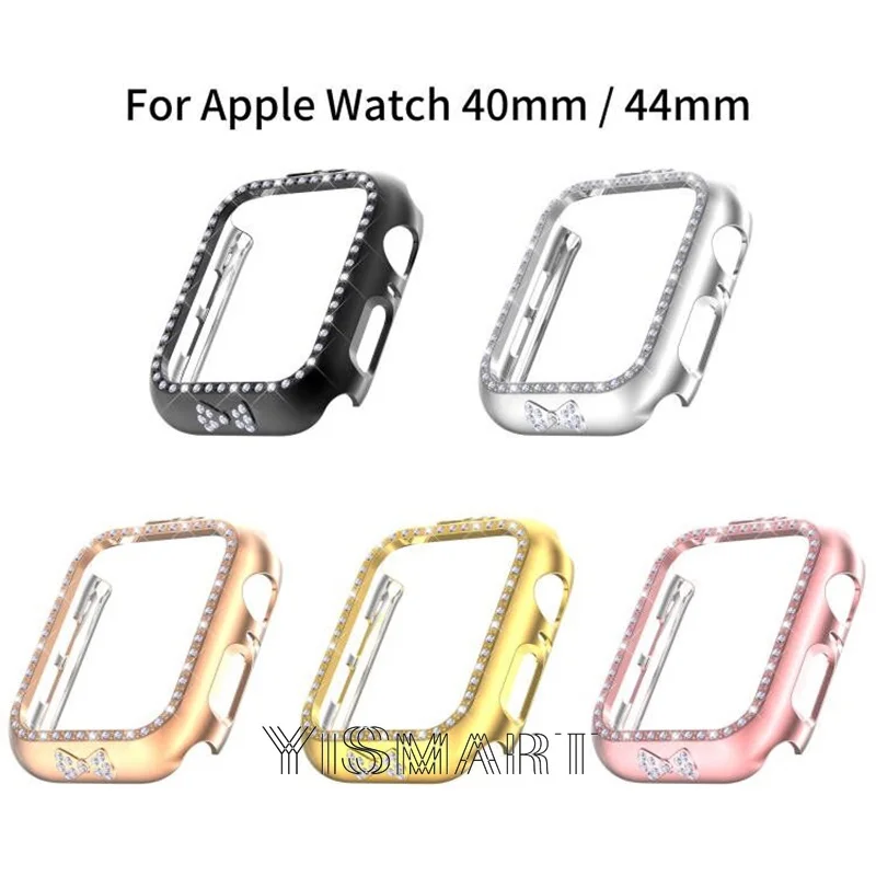 الماس الوفير واقية حافظة لساعة أبل غطاء سلسلة 6 SE 5 4 ل iWatch 40 مللي متر 44 مللي متر الذكية سوار اكسسوارات