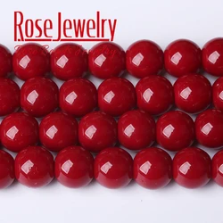 Natural Pomegranate Red Jades Stone Round Beads for Jewelry Making 8mm 15 Inches Spacer Beads Diy Bracelet Wholesale