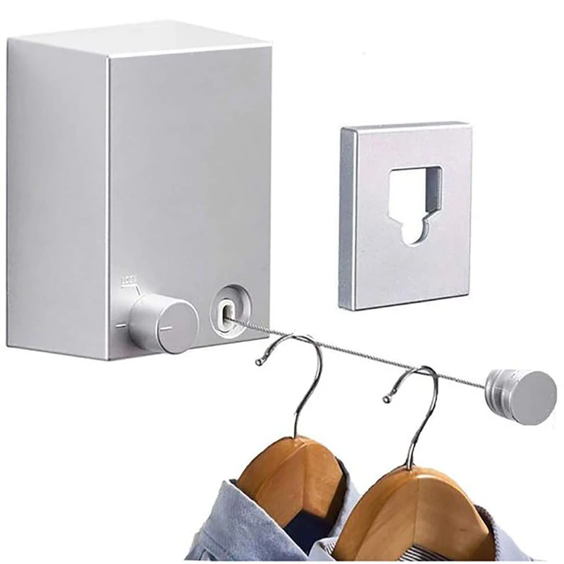 

Retractable Clothesline Wall-mounted indoor Outdoor Washing Clothes Hanger Laundry Drying Line Balcony Invisible Drying Line