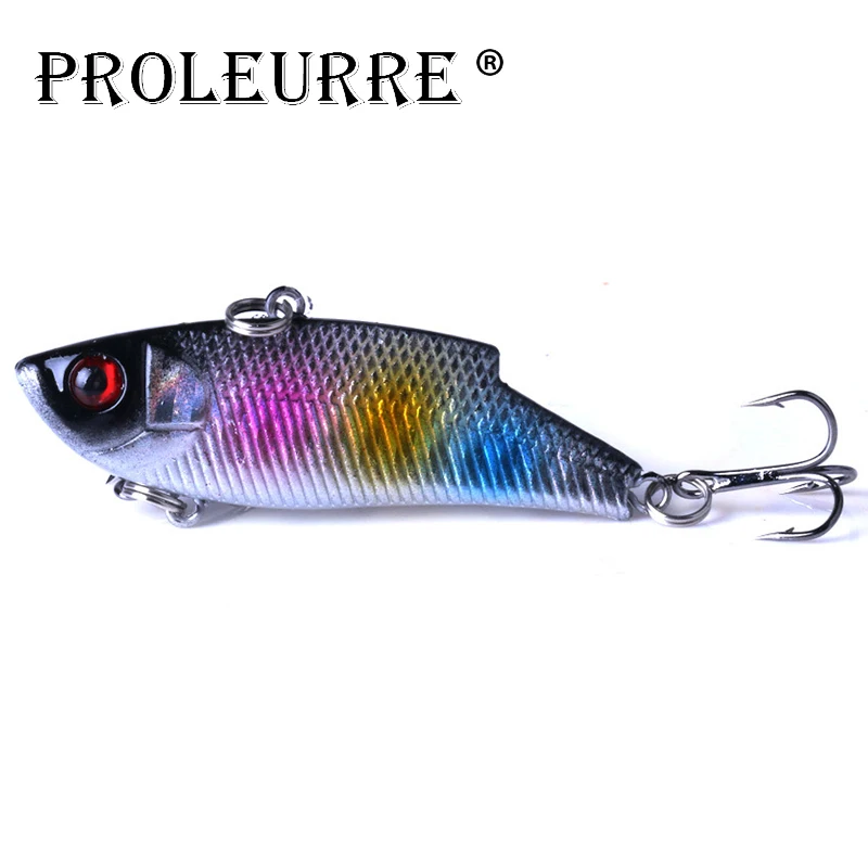 

1Pcs Vib vibration Fishing lures 55mm 9g Hard lure Lead fish Vibrating With 8# treble hook pesca jig winter Ice fishing tackle