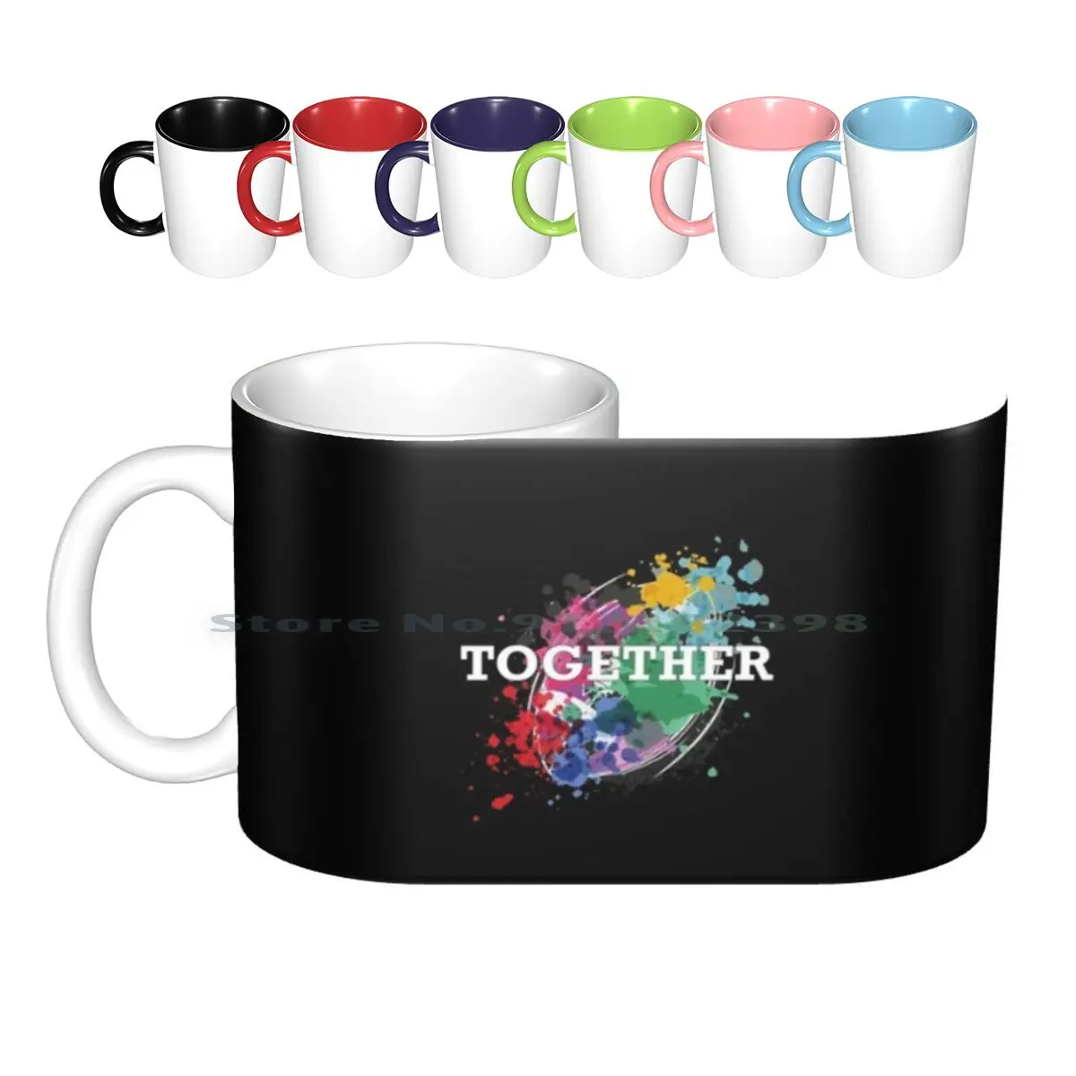 Together Ceramic Mugs Coffee Cups Milk Tea Mug Together Rugby Rugby Player Rugby Rugby Match Game Team Match Passion Creative