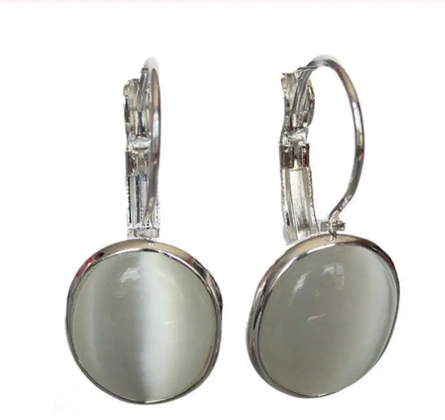 

Hot Sell new white opal 925 Solid Sterling Silver Leverback Earrings 1 1/10"